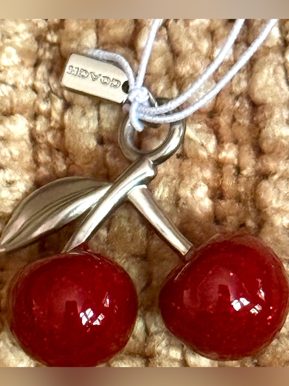 Coach Small Cherry Bag or Shoe Charm	(CCQ36)